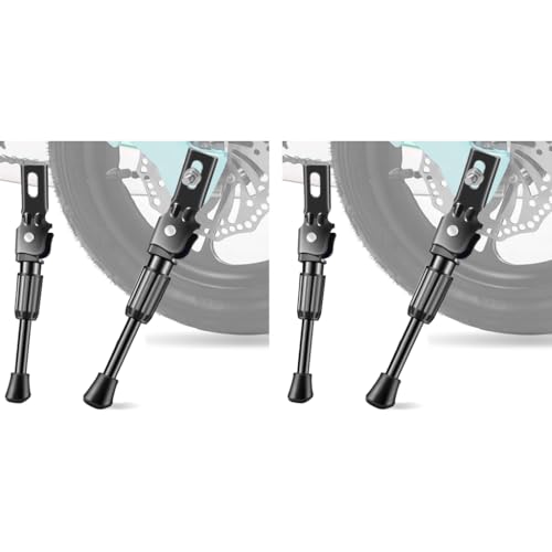 Proberos® Kids Bicycle Kickstand for 20'' Wheel Metal Anti-Slip Spring Loaded Reinforced 10.43 inches Replacement Bike Modification Accessory Black 2 PCS