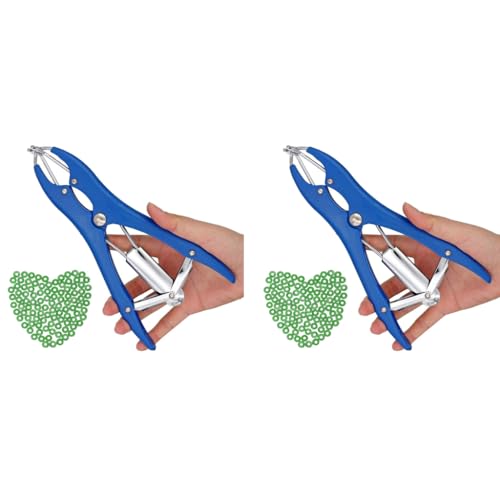HASTHIP® Livestock Castration Bander Tail Cutting Pliers Banding Tool with 200PCS Castrator Rings Balloon Expander Docking Equipment for Lambs Piglets