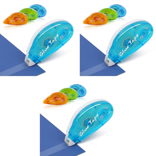 HASTHIP® 3 Pack Permanent Adhesive Runner Roller Tapes Glue Dot Applicators for Scrapbooking DIY Craft Projects Supplies 8mm x 8m 3PCS