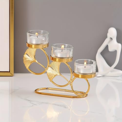 HASTHIP® Elegant European Style Metal Candle Holders for Weddings, Parties, and Home Decor,Diwali Candle Holder-Gold