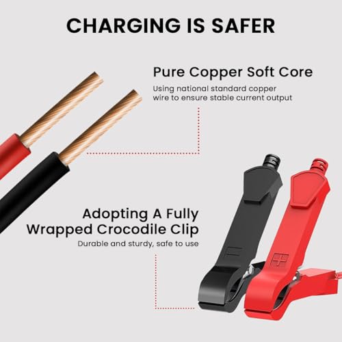 STHIRA® Fully Automatic Car Battery Charger 12V6A Trickle Maintainer Smart LCD Multifunctional Vehicle Lead Acid Charging Maintenance 3PCS