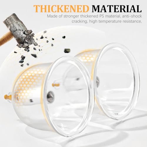 HANNEA® Vacuum Cupping Kit Cupping Therapy Set Relieves Aches and Pains Improves Circulation Home Tool with Assorted Sized Silicone Cups Manual Pump 3PCS