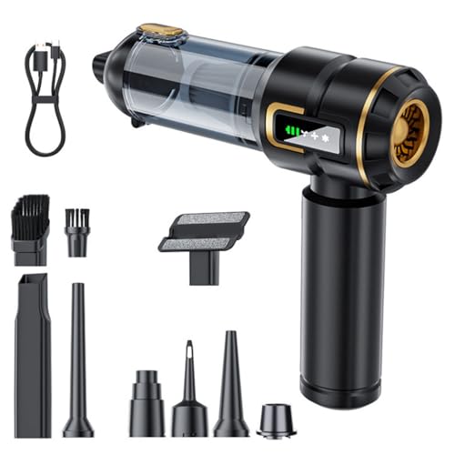 STHIRA® USB Cordless Car Duster Air Blower, 16000Pa High Power Compressed Air Duster, 3 Speeds & LCD Display, 6000mAh Rechargeable Battery, Compact Air Cleaner for Cars, Electronics & Home Use