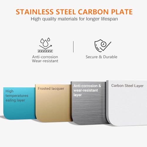 HASTHIP® Pull Out Cabinet Organizer 34-50cm Adaptable Width Design Carbon Steel Kitchen Closet Sliding Drawer No Drill Adhesive Integrated Rail 12.5cm x 34-50cm 3PCS