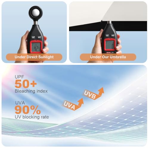 Venzina® UPF 50+ Sun Umbrella Pocket Black Coated Liner Fiberglass Ribs Design Fashion Folding Travel Lightweight with Rubberized Loop Handle Beige 2PCS