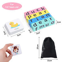 PATPAT® Spelling Games for Kids,Wooden Letters Learning Game with Flash Cards Learning Word Brain Toys, Sight Words Montessori Alphabet Learning Toy for Preschool Boys Girls Kids 3-8 Years Old