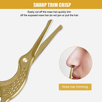 HASTHIP® Gold Nose Hair Trimmer,Ear & Nose Hair Scissors for Men,Multipurpose Small Beard Scissors,Women Eyelashes Eyebrow Scissors,Safety Blunt Tip for Facial Hair Moustache with Storage Box