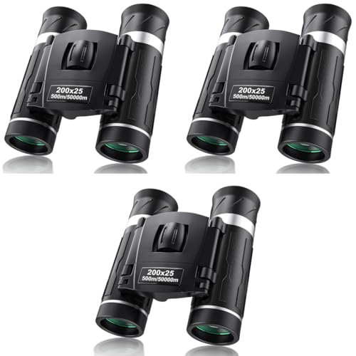 zitronix® Pocket Binoculars for Adult Kids 200x25 Mini Compact High-Powered Portable for Bird Watching Travel Stargazing Outdoor 3PCS