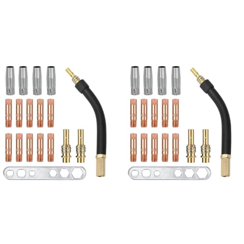 Serplex® 36PCS Welding Torch Accessories for MB15 15AK MIG MAG Replacement Contact Tips and Nozzle M6 Tips Holder Difuser Shield Cup Neck