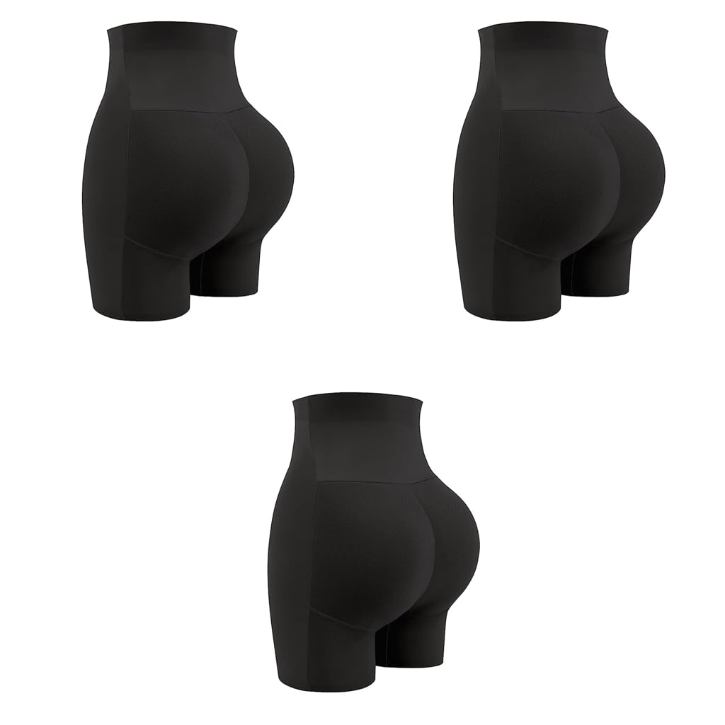 PALAY Butt Lifter Padded Underwear for Women with Seamless Hip Pads | 3PCS Black Set