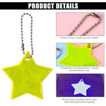 PALAY® 5Pcs Safety Reflector Pendant for Backpack Star Reflective Pendent Tags High Visibility Color PVC School Bag Reflector for Cycling Running Camping