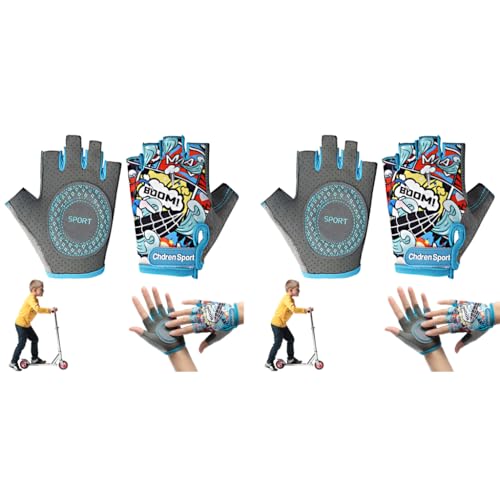 Proberos® Kids Bike Gloves Surfing Boy Cartoon Print Riding 2PCS