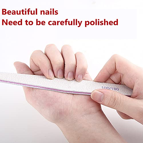 MAYCREATE Nail Files for Manicure featuring Arch Shape 10 Pcs Set with Grey EVA Layer | 17.9 x 2.8 x 0.4 cm
