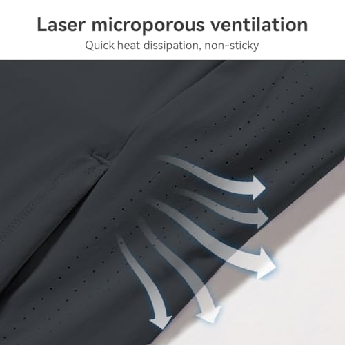 Venzina® UPF 50+ Sun Jacket for Men, Cool-Touch Zip-Up Long Sleeve with Breathable Back Mesh Vent, Clean Fit Men Outdoor Sun Jacket for Fishing, Driving, Hiking, DarkGray-XL