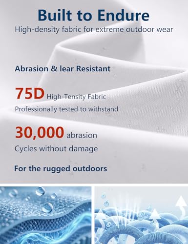 Venzina® Men's Modular Tech Wear Jacket-Hooded Abrasion Resistant Waterproof Windproof Shell with Zippered Pockets for Urban Outdoor Street Style, Light Gray-XL