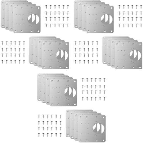 Serplex® 12PCS Cabinet Hinge Repair Plate Stainless Steel Kit Kitchen Cupboard Door Fixing Bracket with Mounting Screw
