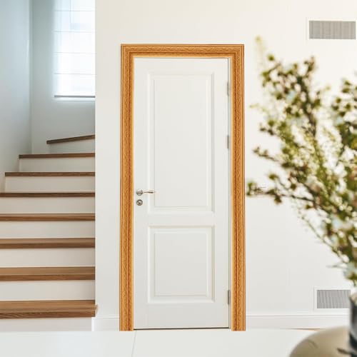 HASTHIP® Peel Stick 3D Foam Molding Trim Self Adhesive Border Wallpaper DIY Wall Edging for Home Hotel 2.3 M x 7.8 CM Brown 2PCS