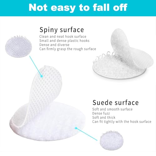 ZIBUYU® 100 Set Round Velcro Tapes with Self Adhesive 2Cm Dia Reusable Waterproof Sticky Back Dots Hook and Loop Tape for Classroom Setups Office Home White 3PCS