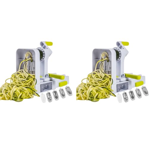 HASTHIP® Vegetable Slicer for Kitchen 5 Blades Cutter Potato Onion Chopper Multifunctional for Squash Potatoes Carrots 2 PCS