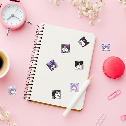 HASTHIP® 500PCS Kuromi Stickers 8 Designs Melody Cute Decals Assorted Kawaii Gifts for Kids Teens Girls Adults Ideal DIY Decor Gift for Sanrio Fans