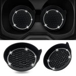 STHIRA® 2Pcs Car Cup Holder Coasters, Rubber Anti-Slip Cup Holder Mat, Fashion Rhinestone Interior Decorations Coasters for Auto Heat Resistance Coasters for 3.1 inches Universal Car Cup Holder