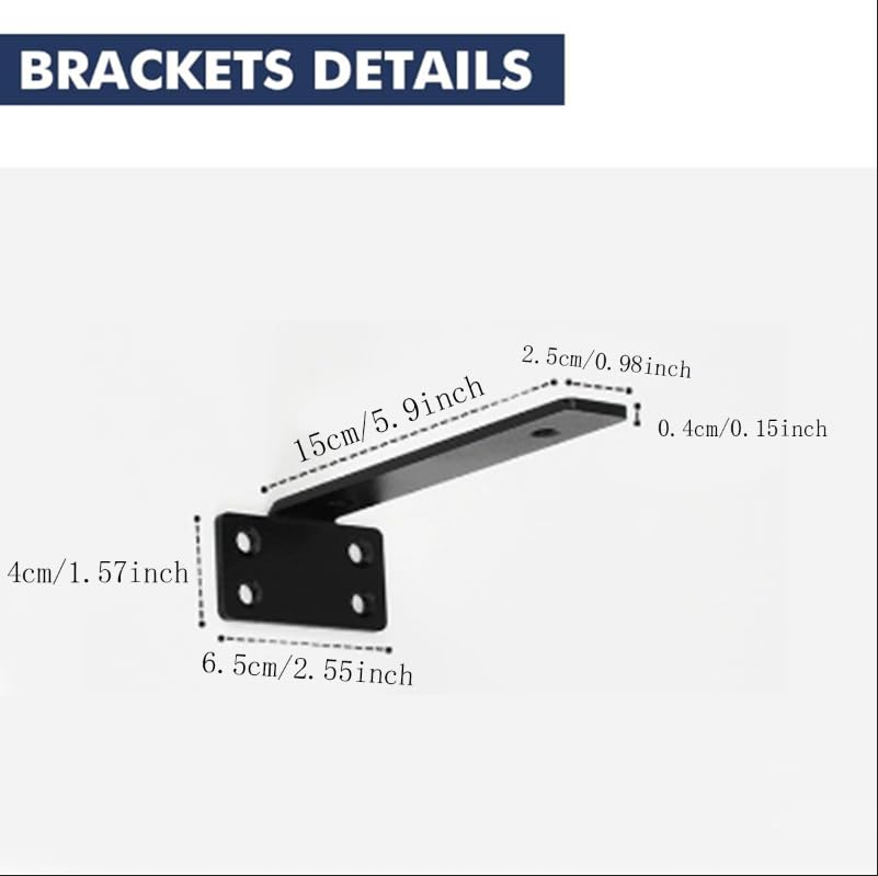 ZIBUYU Shelf Bracket for Wall Mounted Shelves with Hidden Support Design and 150 lbs Capacity | Rust Resistant Black Metal 6 in Set