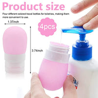 MAYCREATE® 4pcs Travel Bottles for Toiletries, Squeezable Silicone Travel Containers with Leakproof Flip Lid, Refillable Dispenser Bottles Kit for Lotion Shampoo - 60ml, BPA Free