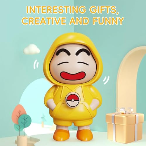 ZIBUYU® Kawaii Keychain Charm Bag Cartoon Crayon Shin-chan Action Figure with Lobster Keyring Fun Variable Changing Face Expression Gift 2PCS