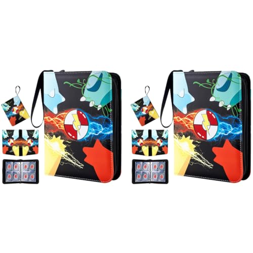 PATPAT® Pokemon Game Card Binder for 400 Cards Trading Holder Organizer Collection Bag Case Gifts for Kids Boys Girls 2 PCS
