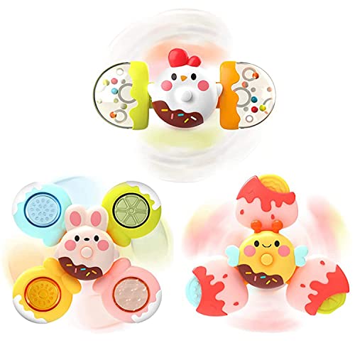 PATPAT® Baby Toys ,3Pcs Suction Cup Toys Toys Set for Kids, Baby 6-12-18 Months ,Baby Bathtub Bath Toys, Sensory Learning Toys Birthday Christmas Gifts for 1-3 Year Old Boys and Girls