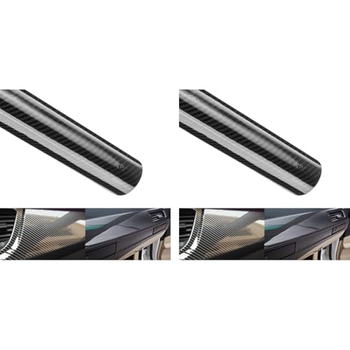 STHIRA® Gloss Carbon Fiber Car Wrap Film Premium Auto Vinyl Sticker UV Resistant Easy Peel Stick Cut-to-Fit for Bike Interior Exterior Durable 30x152 cm 2 PCS