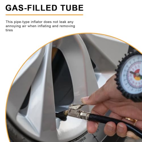 STHIRA® Car Tire Air Pump Extension Hose 19.6'',Coated Rubber Hose,Quick Connect Iator with Valve Adapter for Portable Air Compressor