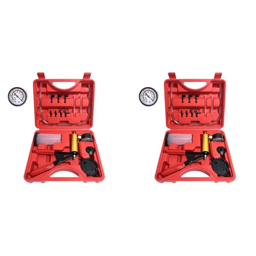 STHIRA® Auto Brake Bleeding Kit Hand Held Vacuum Pump Pressure Tester Gauge Set Clutch Oil Bleed Manual Fluid Bleeder Tool for Car Motorbike Motorcycle Repair 2 PCS