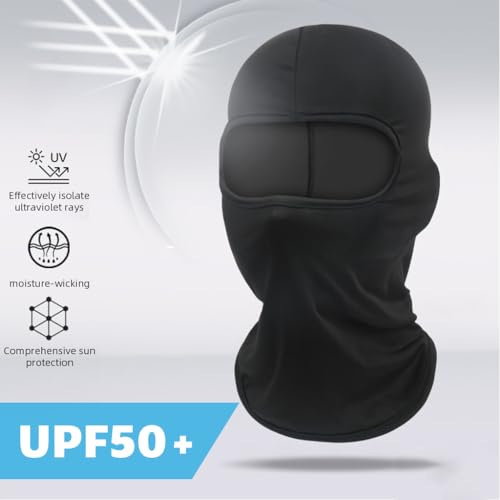 Proberos® 4PCS Balaclava Face Mask for Bikers Men Women UV Protector Full Cover Breathable Cool Spandex Ice Silk Neck Protects from Wind Sun Dust Outdoor Activities Black