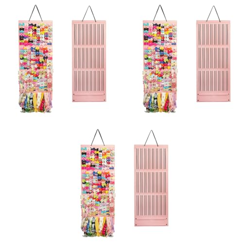 HASTHIP® Hair Accessories Organizer for Girls Bow Hair Clip Storage Hairband Organizer for Girls 3-Layer Large Capacity Wall Hanging Hair Bows Holder Displaying Rack for Baby Kids Women X 3