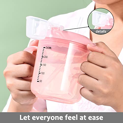 PATPAT Water Bottle for Babies and Toddlers with 260ml Scale | Soft Silicone Straw and Heat-Resistant PP Cup