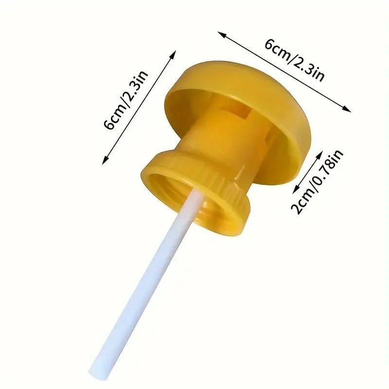 ZIBUYU Cap Dispensers for Fly Trap Attractant 4Pcs with Wick System and Hanging Loop | Reusable Plastic Outdoor Fly Control
