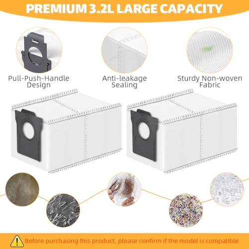 HASTHIP® 12PCS Replacement Parts for Dreame X40 Ultra Vacuum Cleaner Spare Accessories with Main Roller Brush Side Brushes Mop Cloth Filters Cleaning Mop Dust Bags