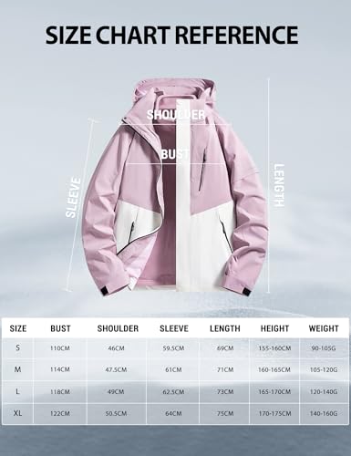 Venzina® Women's 3-in-1 Waterproof Windproof Jacket with Detachable Fleece Liner for Winter, Hiking, Travel & City Commute, Purple-M