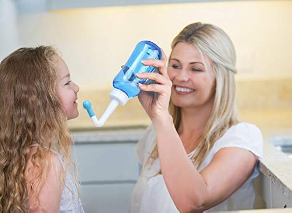 HANNEA® Neti Pots for Sinus Rinse Bottle Nose Wash Cleaner Pressure Nasal Irrigation for Adult and Kid BPA Free 300 ML with 10 Nasal Wash Salt Packets and Sticker X3