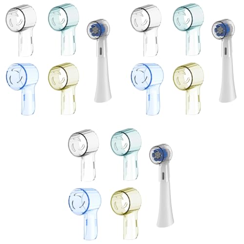 HANNEA® 12PCS Toothbrush Head Dustproof Cover for Oral B iO Series Electric Toothbrush Tip Cover Transparent Plastic Electric Toothbrush Tip Covers Travel Dustproof Electric Toothbrush Tip Covers