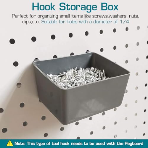 Serplex® 80Pcs Assortment Pegboard Hooks & Boxes Set Hanger Hooks for Pegboard Metal Hanging Hooks Assortment Pegboard Hanger Hooks Organizing Hooks for Garages, Tools