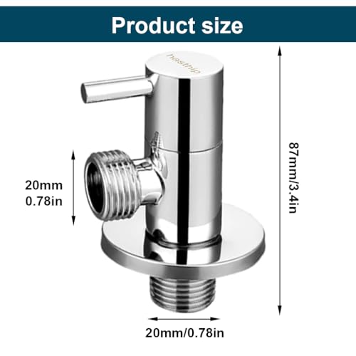 HASTHIP® Stainless steel 1/2 Angle valve, cold and hot universal water heater toilet, copper core switch Angle valve