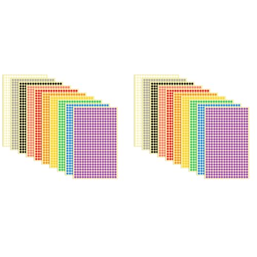 HASTHIP® 10 Sheets Colored Dot Stickers Self Adhesive Labels 6mm Round Colors for Toddlers Classroom Office Family Labeling Inventory Management 20 PCS