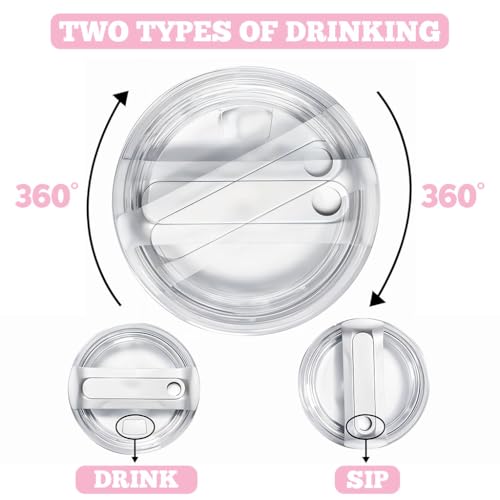 HASTHIP® 4PCS Compatible with Stanley Leak-Proof Replacement Lid for 40oz Tumbler Cup Straw Hole Fit Secure Accessories
