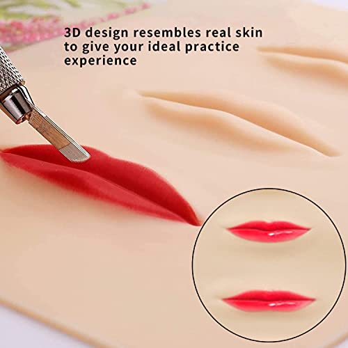 MAYCREATE® Tattoo Practice Pad Lip Tattoo Practice Silicone Pad 3D Fake Skin for Lips Permanent Makeup Tattoo Skin Silicon Tattoo Practice Lips for Tattoo Artists, Beginners Cosmetic Lips Training