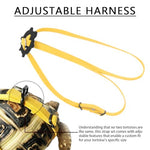 Qpets® Harness Strap for Small Tortoise Leather Harness, Adjustable Tortoise Belt Turtle Traction Rope with 3.9ft Rope Walking Lead Control Rope for Turtles, Lizards