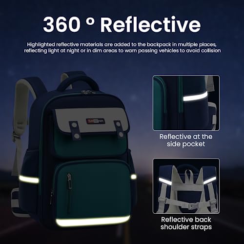 PALAY® School Bags for Boys & Girls Waterproof School Backpack For Travel, Camping, Burden-relief School Bag for Kids Girl 6-12 Years Old Casual Backpack