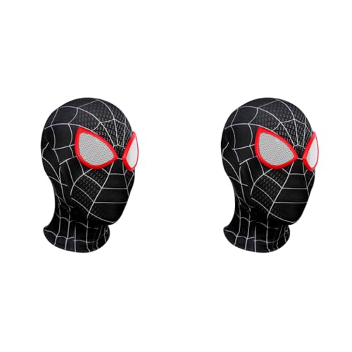 FANCYKU® 3D Spider Mask Spider Cosplay Costumes Superhero Lenses Superhero Costume Mask for Adult Kids Role Play Masks for Halloween Christmas Masquerade Cosplay Black X 2