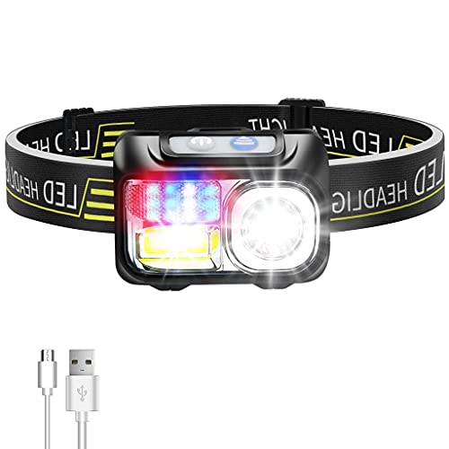 ELEPHANTBOAT® LED Rechargeable Head Torch Waterproof 9 Modes Adjustable Head Strap for Children Adults Work, Outdoor, Camping, Hiking